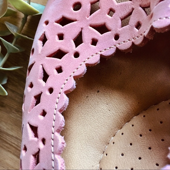 🌿Pink Leather Spring Step Wedge Slip Ons - Picture 8 of 12